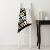 Couverture Sherpa Photo Collage Monogramme modifiable noir (En situation)