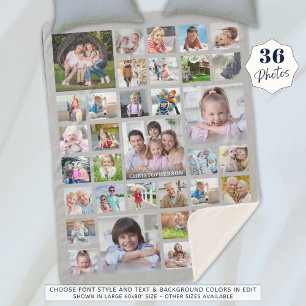 Couverture Sherpa Photo Collage Nom ou titre Gris