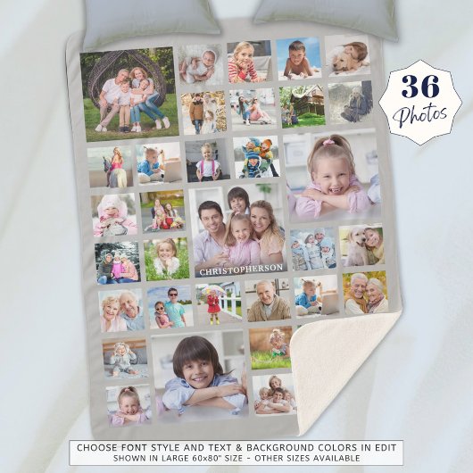 Couverture Sherpa Photo Collage Nom ou titre Gris