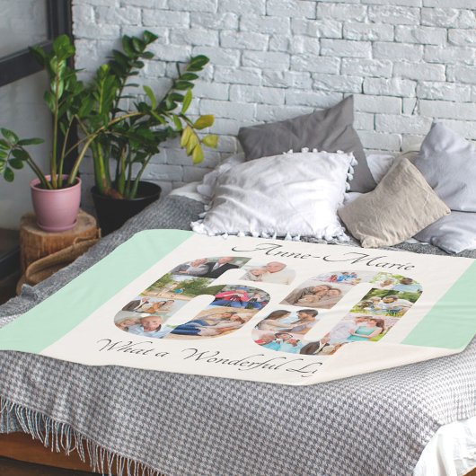 Couverture Sherpa Photo Collage Numéro 60 Forme Monnaie 60e Annivers