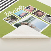 Couverture Sherpa Photo Collage personnalisé vert brillant rayé (3/4)