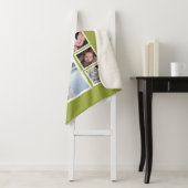 Couverture Sherpa Photo Collage personnalisé vert brillant rayé (En situation)