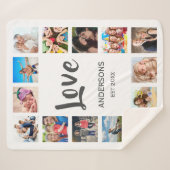 Couverture Sherpa Photo Custom Family Collage Personnalité de White (Devant (Horizontal))
