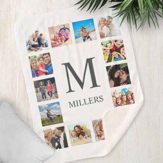 Couverture Sherpa Photo Custom Family Collage Personnalité de White