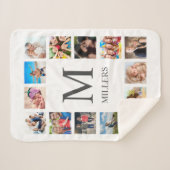 Couverture Sherpa Photo Custom Family Collage Personnalité de White (Devant (Horizontal))
