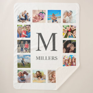 Couverture Sherpa Photo Custom Family Collage Personnalité de White