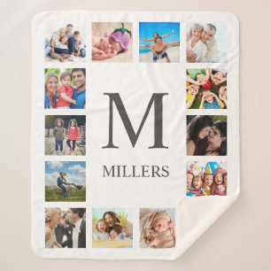 Couverture Sherpa Photo Custom Family Collage Personnalité de White