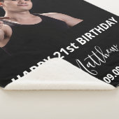 Couverture Sherpa Photo d'anniversaire noir blanc moderne (3/4)