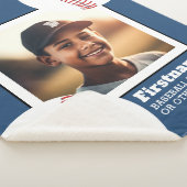 Couverture Sherpa Photo de baseball Ajouter votre nom - Peut modifie (3/4)