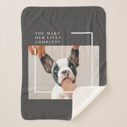 Couverture Sherpa Photo de chien moderne | Devis de chien (Devant)