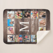 Couverture Sherpa Photo de Custom Collage Rustic Farmhouse Family (Devant (Horizontal))