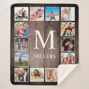 Couverture Sherpa Photo de Custom Collage Rustic Farmhouse Family