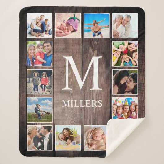 Couverture Sherpa Photo de Custom Collage Rustic Farmhouse Family (Devant)