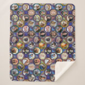 Couverture Sherpa Photo de famille Collage Couette foncée Regardez 2 (Devant)