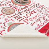 Couverture Sherpa Photo de famille rouge de Noël Monogramme Sherpa B (3/4)