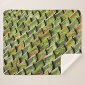 Couverture Sherpa Photo de fond du toit de bardeaux vert (Devant (Horizontal))