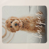 Couverture Sherpa Photo de l'animal & Nom manuscrit (Devant (Horizontal))