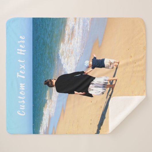 Couverture Sherpa Photo et texte personnalisés - Votre propre design (Devant (Horizontal))