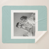Couverture Sherpa Photo Famille Moderne Mint Simple Lovely Cadeau (Devant (Horizontal))