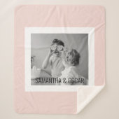 Couverture Sherpa Photo Famille Moderne Pastel Rose Simple Cadeau (Devant)