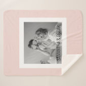 Couverture Sherpa Photo Famille Moderne Pastel Rose Simple Cadeau (Devant (Horizontal))