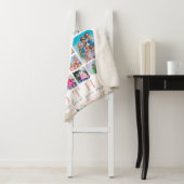 Couverture Sherpa Photo MÈRE Collage Floral Blush Pink (En situation)