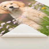 Couverture Sherpa Photo mignonne d'animal de visage de chiot de (3/4)