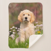 Couverture Sherpa Photo mignonne d'animal de visage de chiot de (Devant)