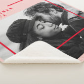 Couverture Sherpa Photo moderne | Cadeau de Valentines Rouge et Rose (3/4)