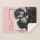 Couverture Sherpa Photo moderne | Cadeau de Valentines Rouge et Rose (Devant (Horizontal))