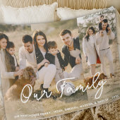 Couverture Sherpa Photo moderne Elegant Family Script Collage