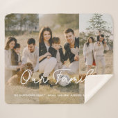 Couverture Sherpa Photo moderne Elegant Family Script Collage (Devant (Horizontal))