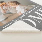 Couverture Sherpa Photo moderne Gris C'est bien d'être à la maison C (3/4)