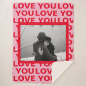Couverture Sherpa Photo moderne | Red & Pink Love You Valentines Cad (Devant)