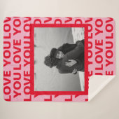 Couverture Sherpa Photo moderne | Red & Pink Love You Valentines Cad (Devant (Horizontal))