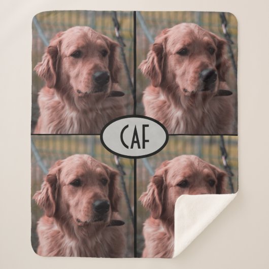 Couverture Sherpa Photo Monogramme Ajouter vos propres images Sherpa (Devant)