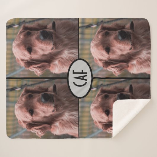 Couverture Sherpa Photo Monogramme Ajouter vos propres images Sherpa (Devant (Horizontal))