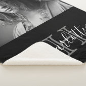 Couverture Sherpa Photo monogramme noir blanc (3/4)