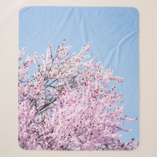COUVERTURE SHERPA PHOTO OF CHERRY BLOSSOM TREE (Devant)