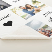 Couverture Sherpa Photo personnalisée Collage Mariage Date Aimer Bla (3/4)