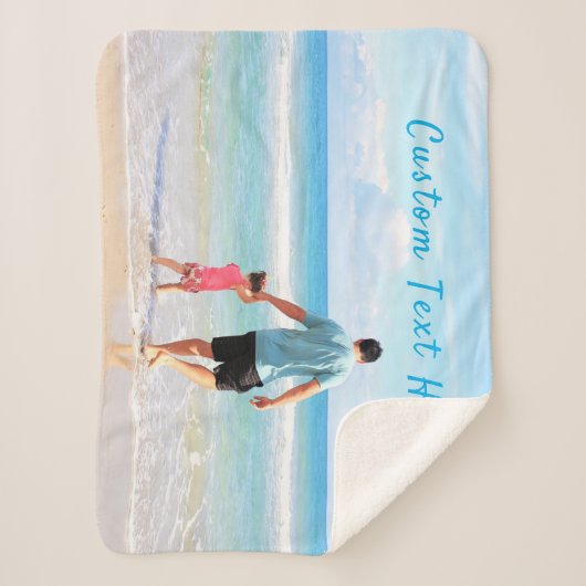 Couverture Sherpa Photo personnalisée Texte Sherpa Blanket avec vos  (Devant)