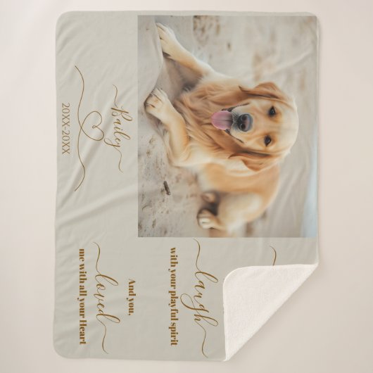 Couverture Sherpa Photo Pet Memorial (Devant)