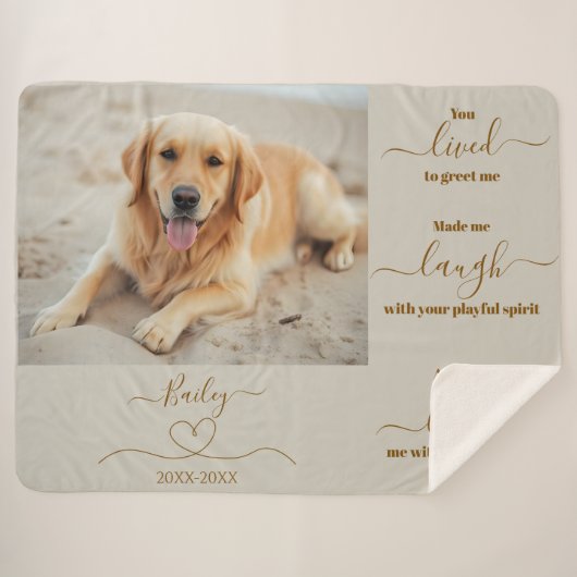 Couverture Sherpa Photo Pet Memorial (Devant (Horizontal))