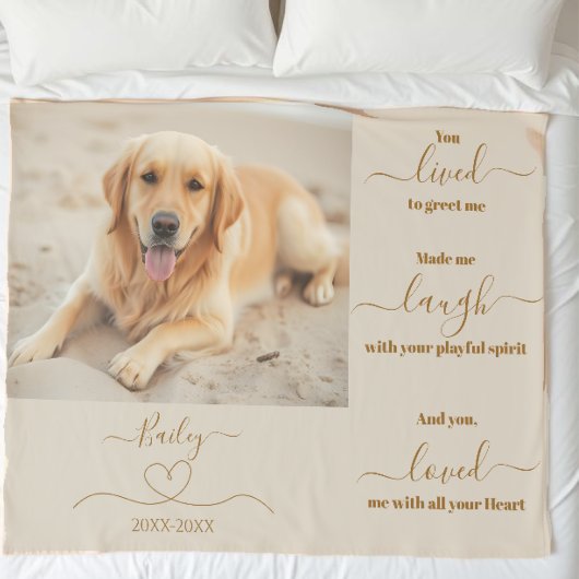 Couverture Sherpa Photo Pet Memorial