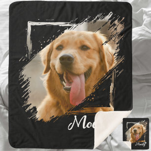 Couverture Sherpa Photo pour animal domestique personnalisé et nom S