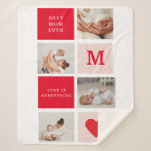 Couverture Sherpa Photo Rouge et rose Meilleure mère Ever Venin (Devant)