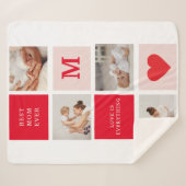 Couverture Sherpa Photo Rouge et rose Meilleure mère Ever Venin (Devant (Horizontal))