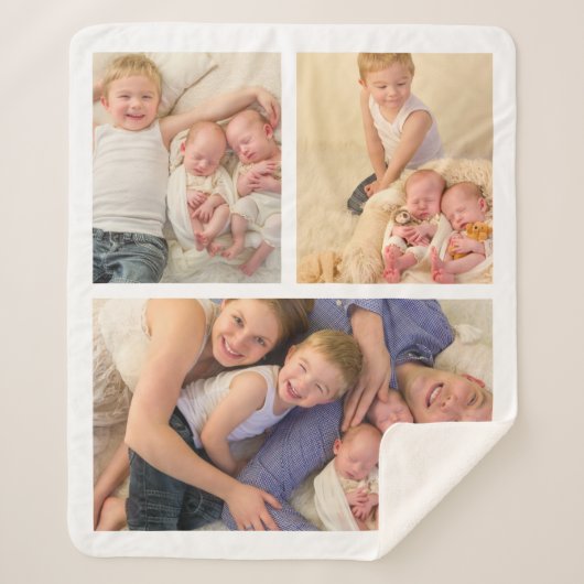 Couverture Sherpa Photo simple moderne 3 famille (Devant)
