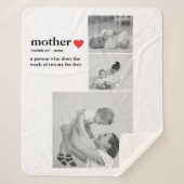 Couverture Sherpa Photo & Texte Moderne Coeur Rouge Mère Cadeau (Devant)