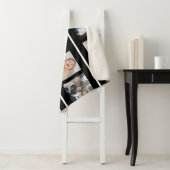 Couverture Sherpa Photos multiples en noir et blanc Monogramme perso (En situation)